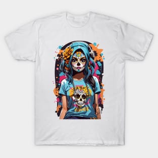 Dia de los Muertos Sugar Skull Punk Girl! T-Shirt